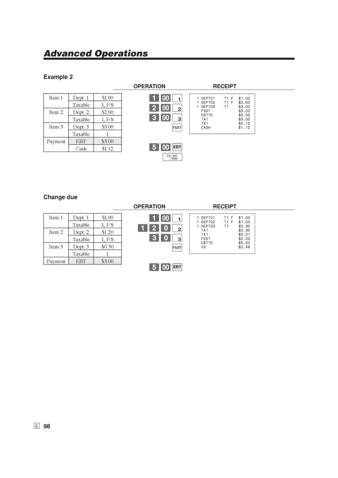 Casio SE-S6000, SE-C6000 user manual Change due 