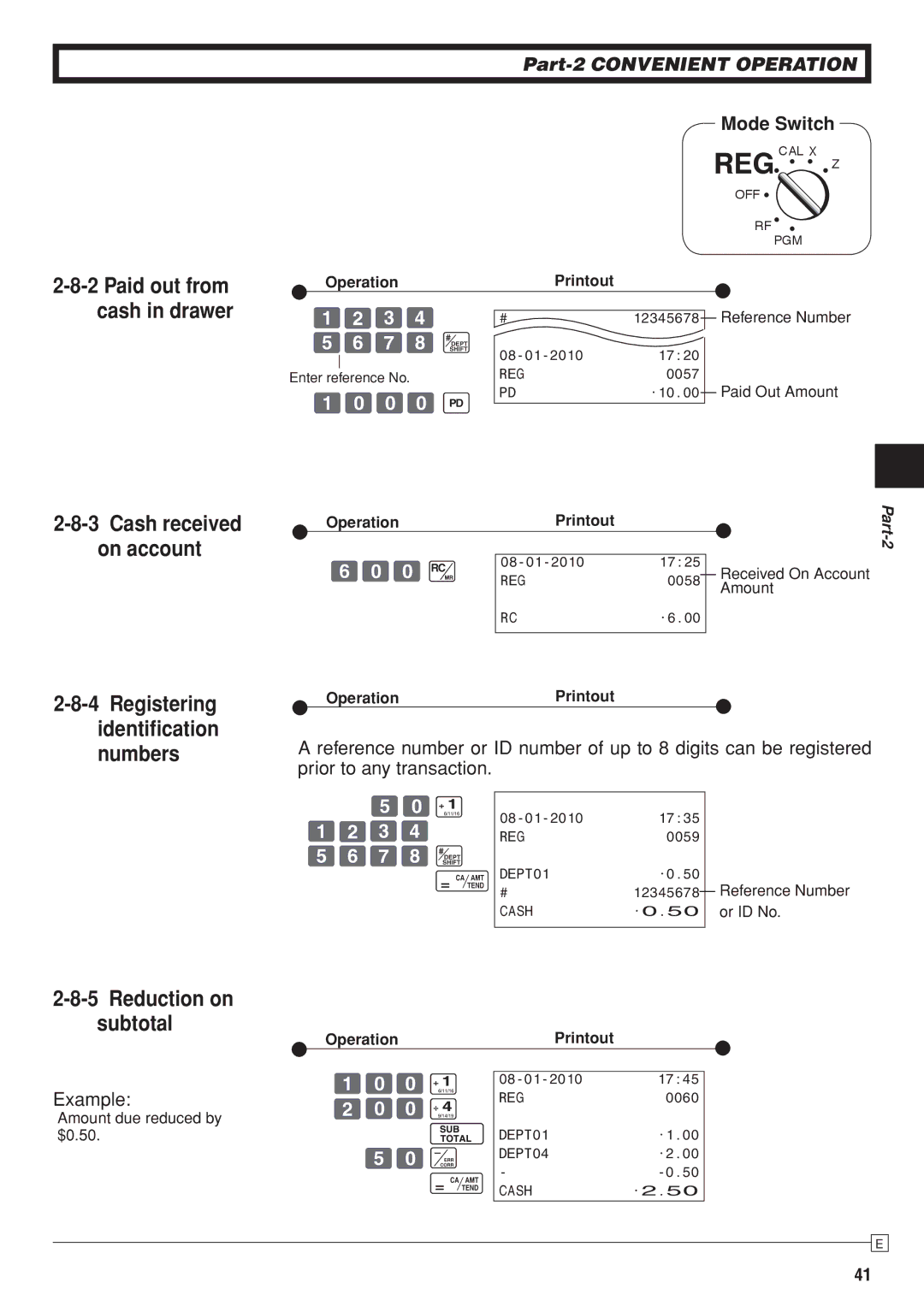 Casio SE-S10 user manual Reduction on subtotal, Zxcv, BNMj, ??? Pd, BNM j 