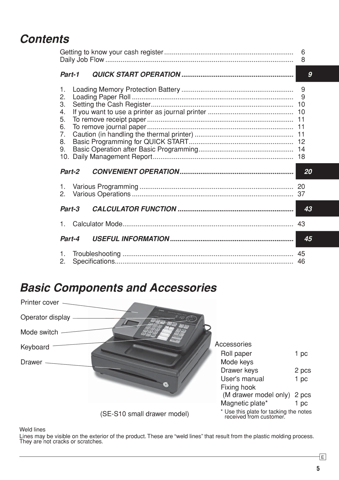 Casio SE-S10 user manual Contents 