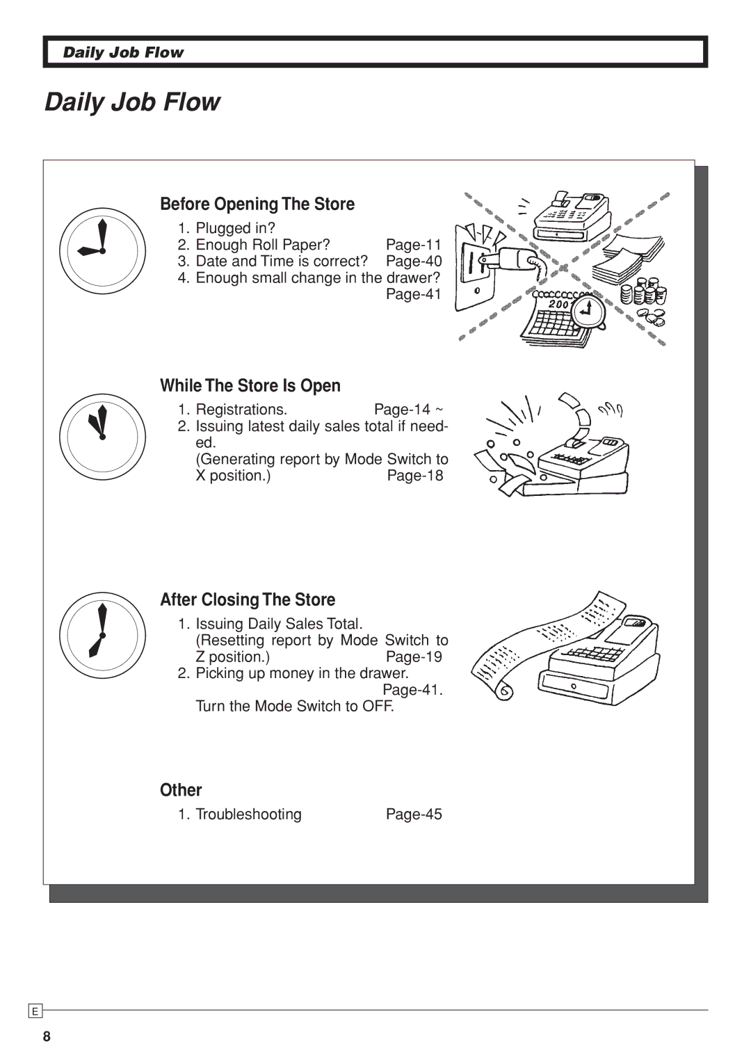 Casio SE-S10 user manual Before Opening The Store, While The Store Is Open, After Closing The Store, Other 