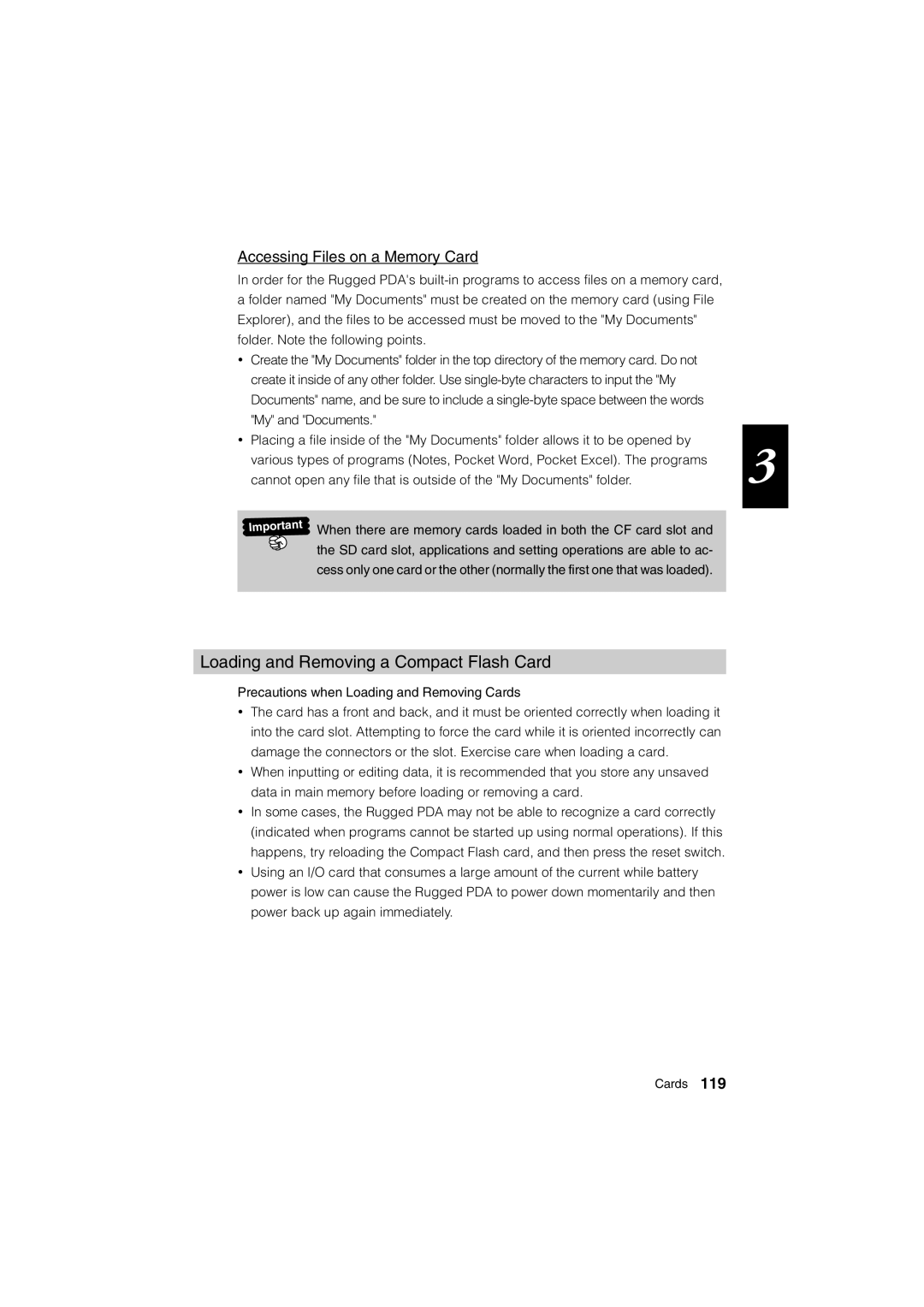 Casio Stylus manual Loading and Removing a Compact Flash Card, Accessing Files on a Memory Card 