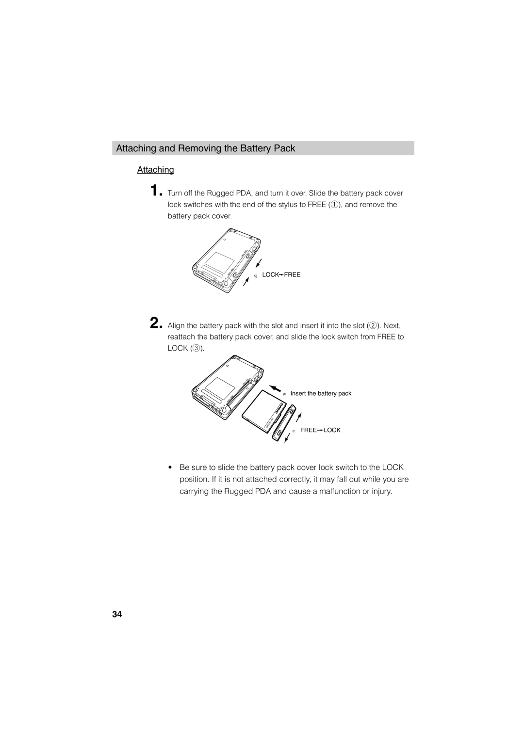 Casio Stylus manual Attaching and Removing the Battery Pack 