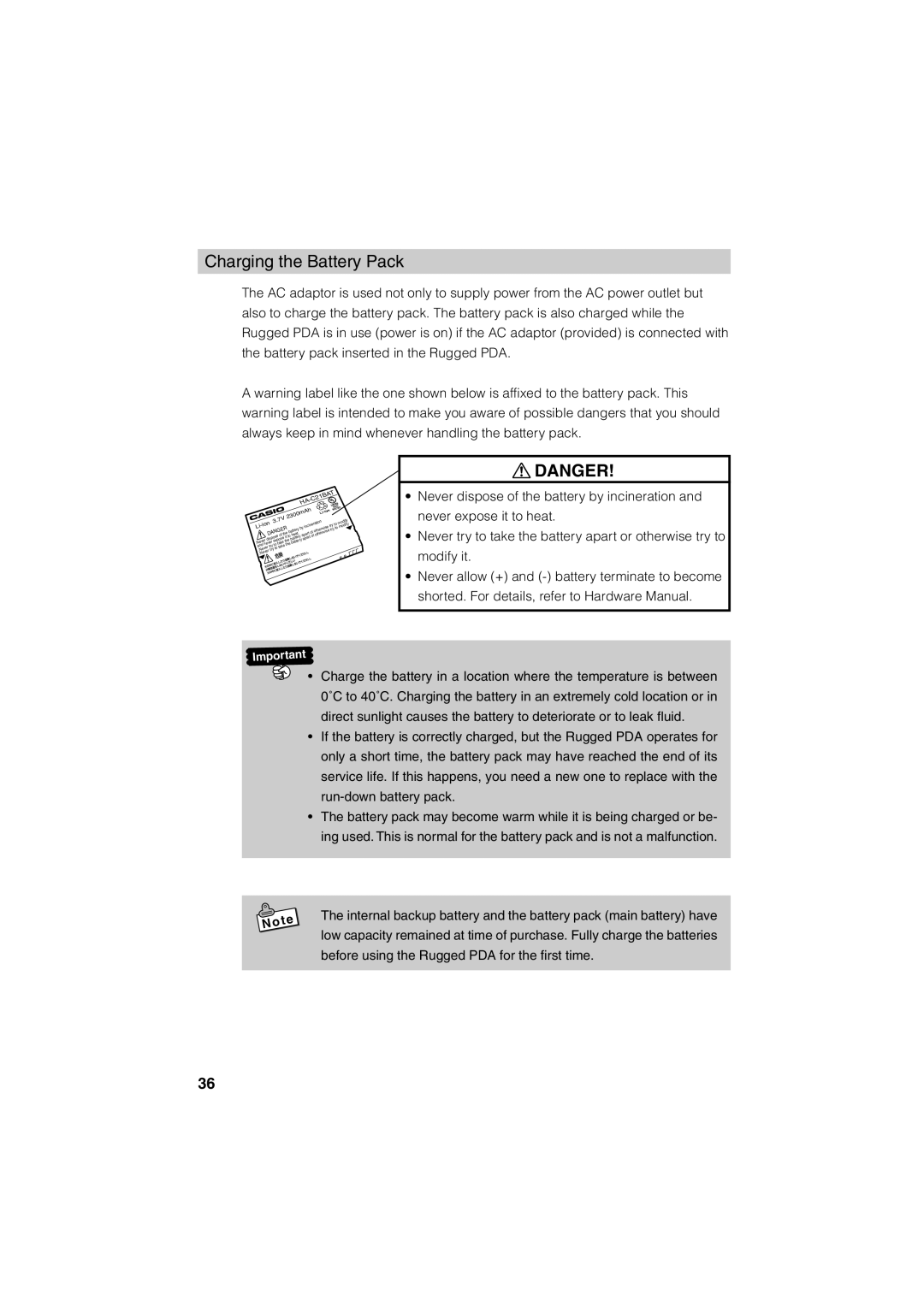 Casio Stylus manual Charging the Battery Pack, C21BAT 