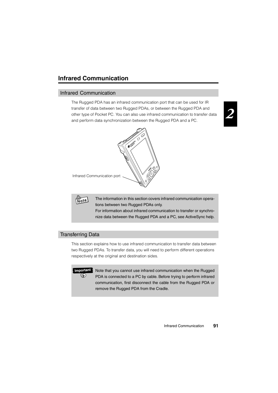 Casio Stylus manual Infrared Communication, Transferring Data 