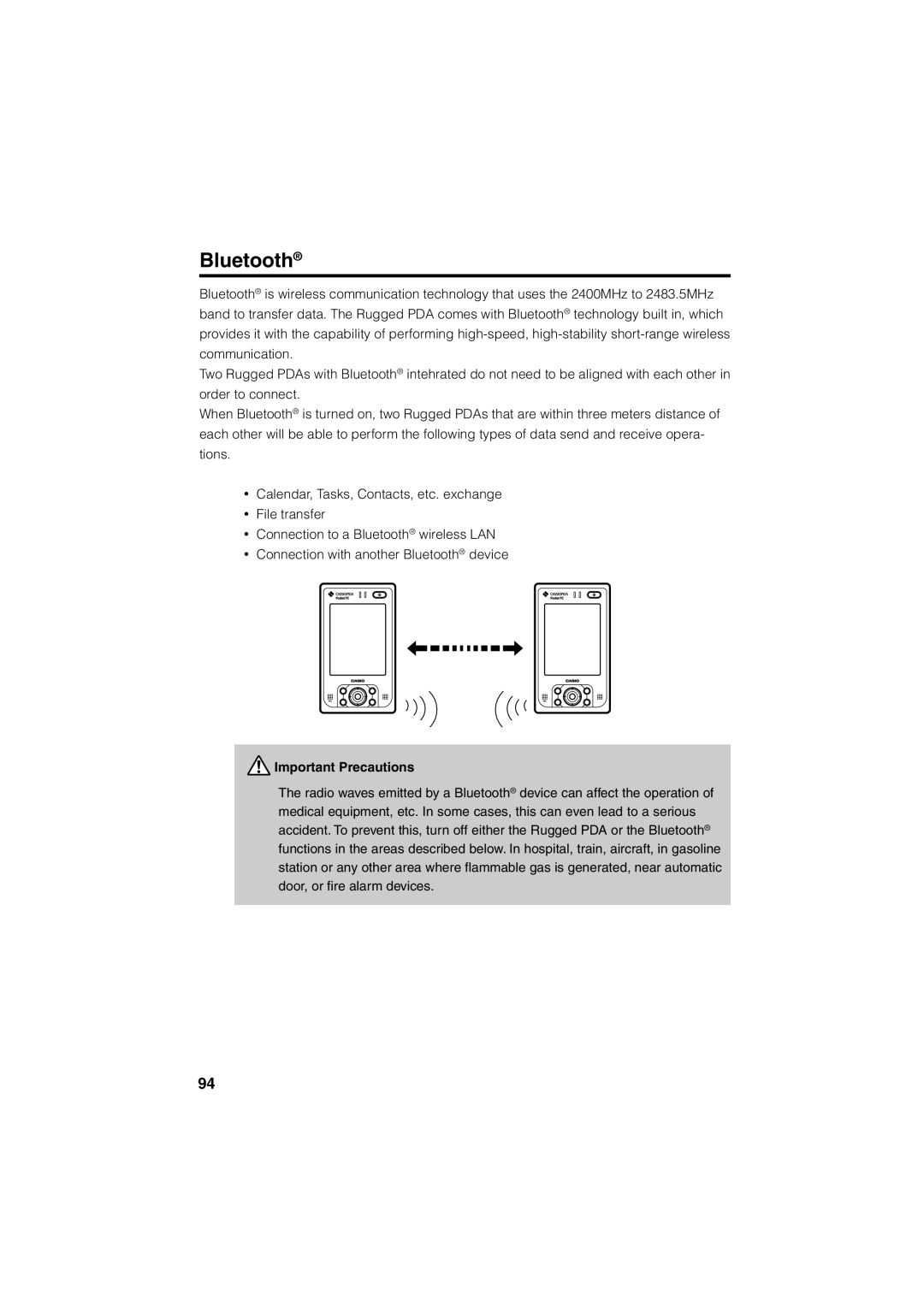 Casio Stylus manual Bluetooth, Important Precautions 