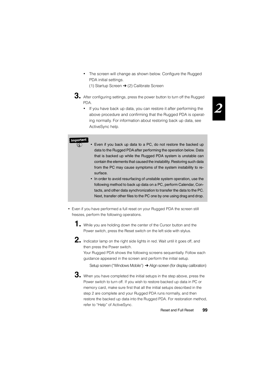 Casio Stylus manual Above procedure and confirming that the Rugged PDA is operat 