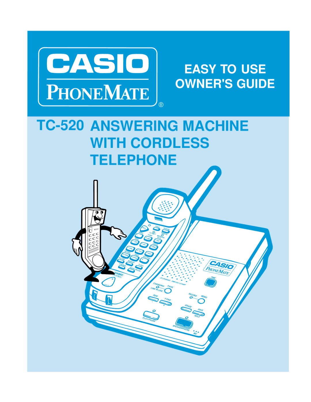 Casio manual TC-520 Answering Machine with Cordless Telephone 