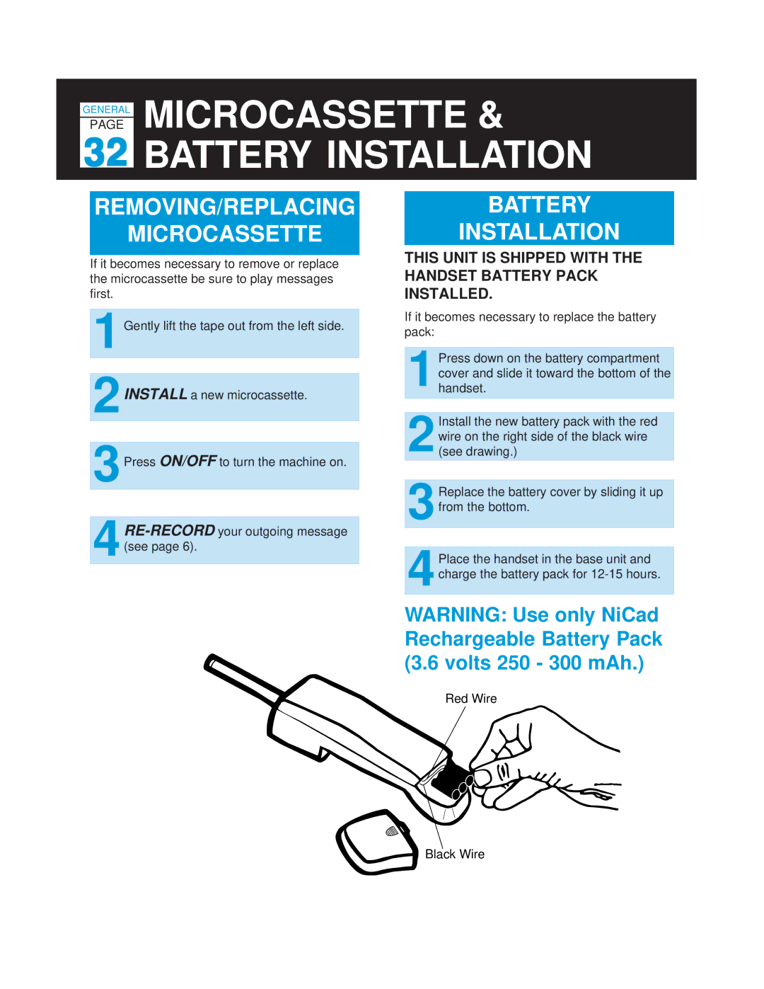 Casio TC-520 manual Microcassette & Battery Installation, REMOVING/REPLACING Microcassette 