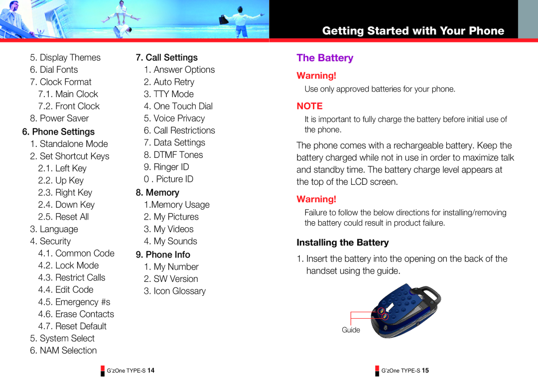 Casio TYPE-S 178, TYPE-S 179, TYPE-S 174, TYPE-S 176, TYPE-S 170, TYPE-S 169, TYPE-S 171, TYPE-S 175 Installing the Battery 