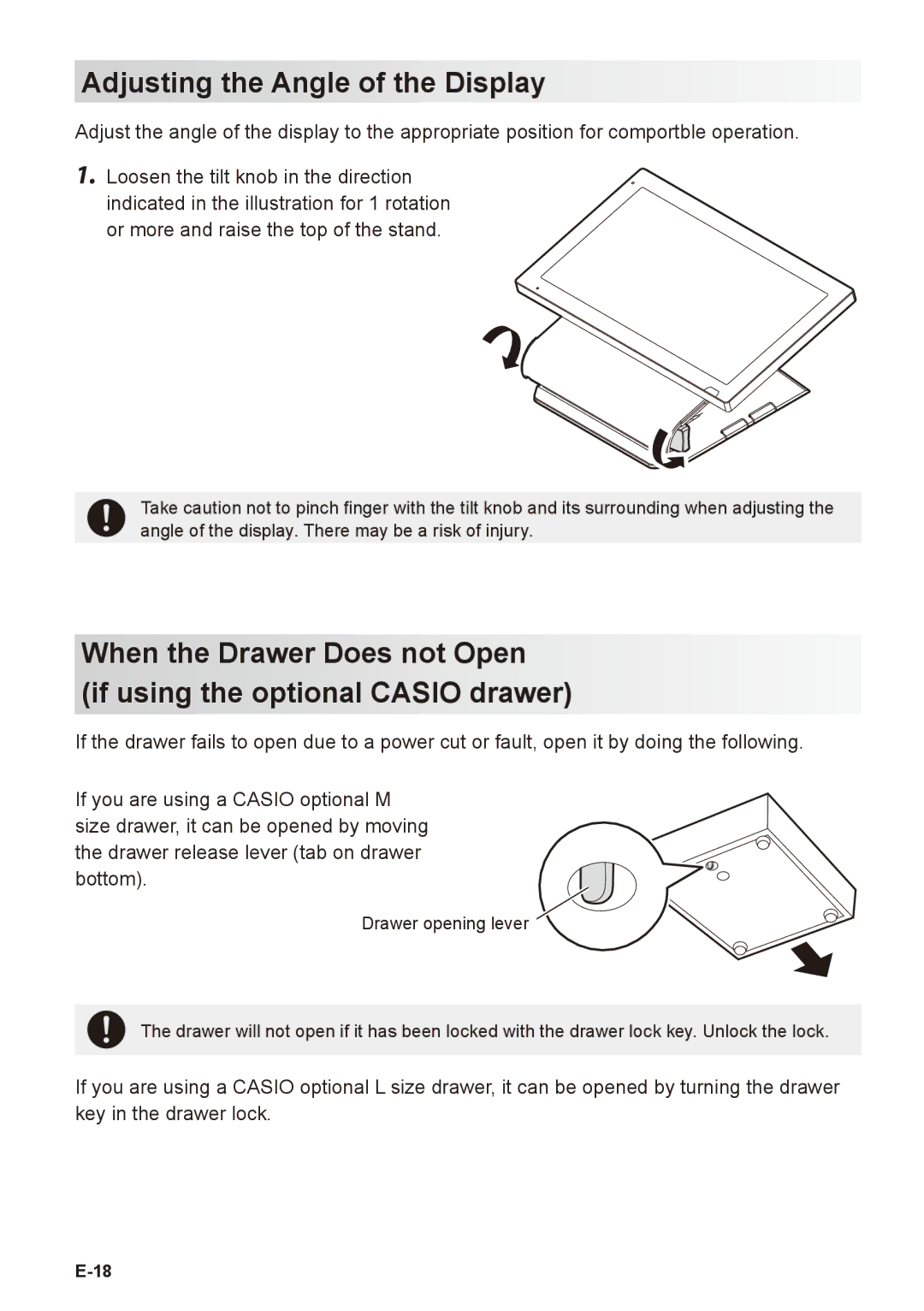 Casio V-R7000, V-R7100 user manual Adjusting the Angle of the Display 