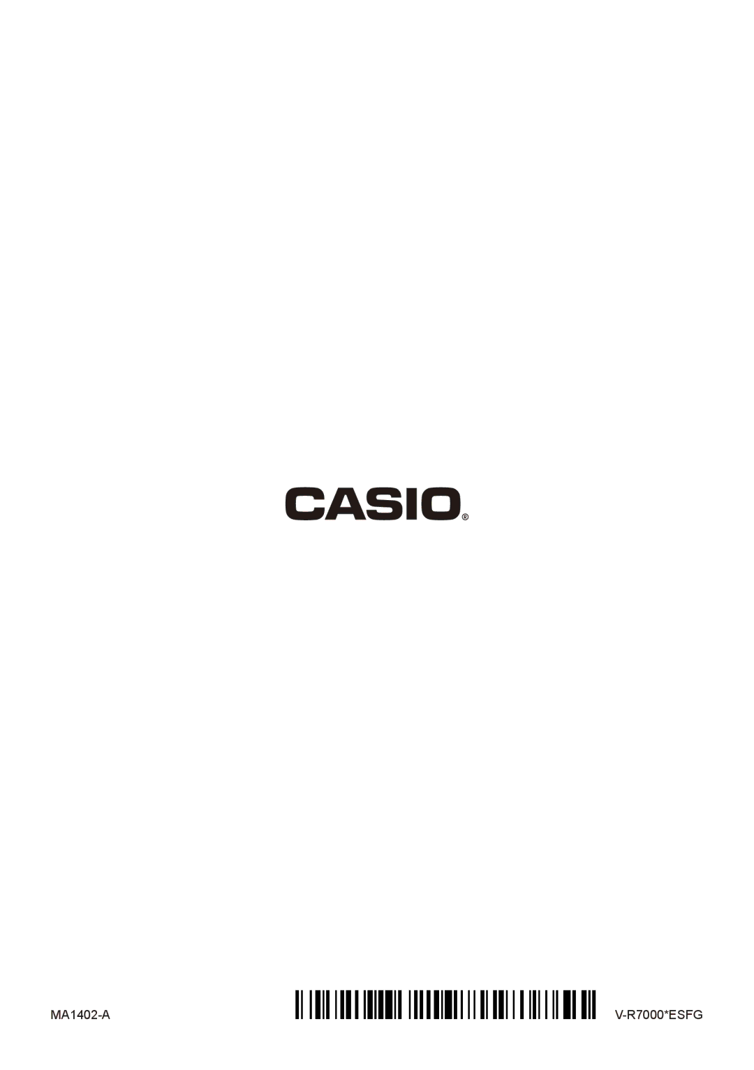 Casio V-R7000, V-R7100 user manual MA1402-A R7000*ESFG 