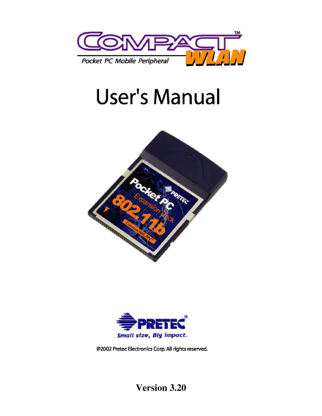 Casio Version 3.20 user manual Retec CompactWLAN Card-802.11b Version 