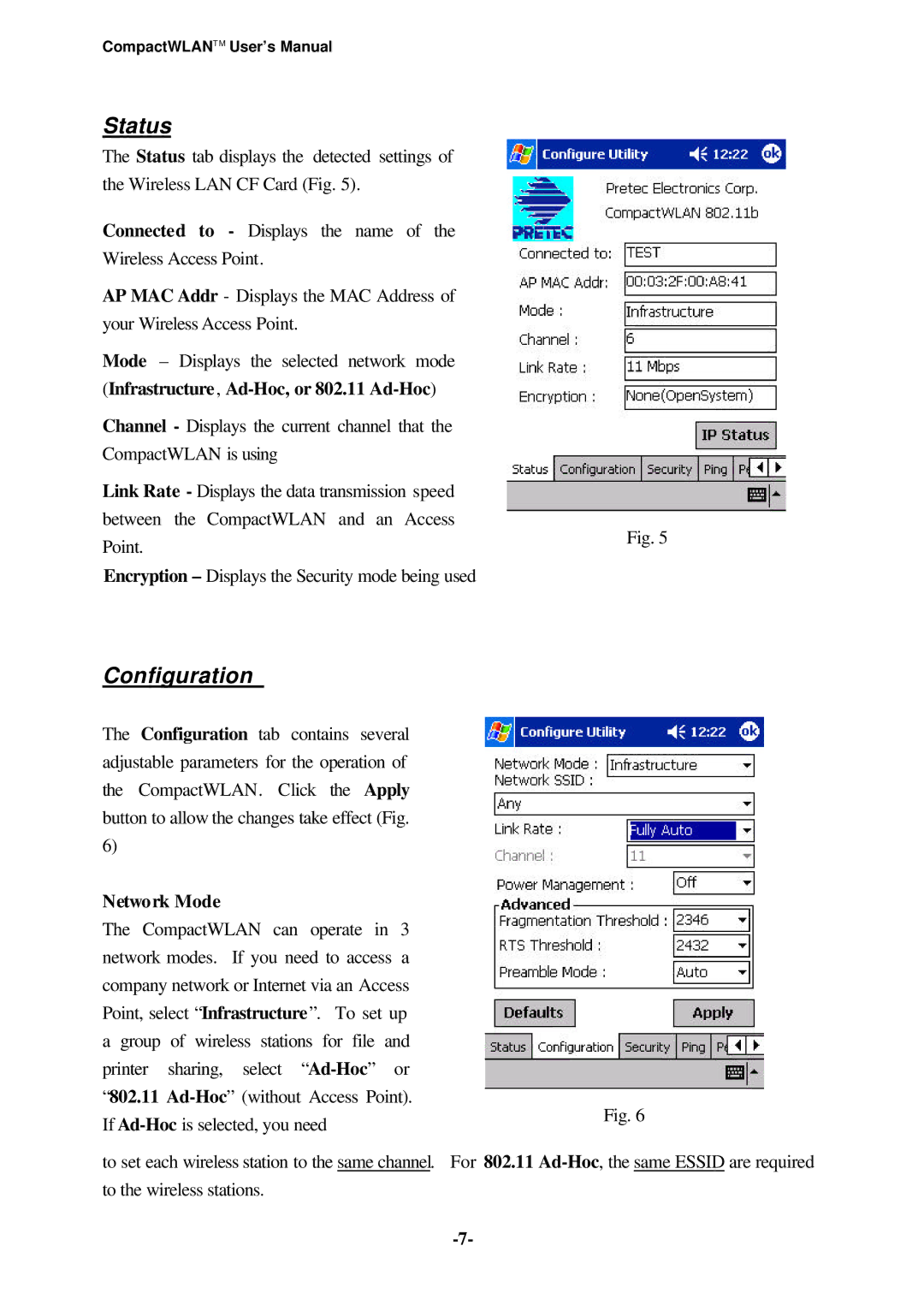 Casio Version 3.20 user manual Status, Network Mode 