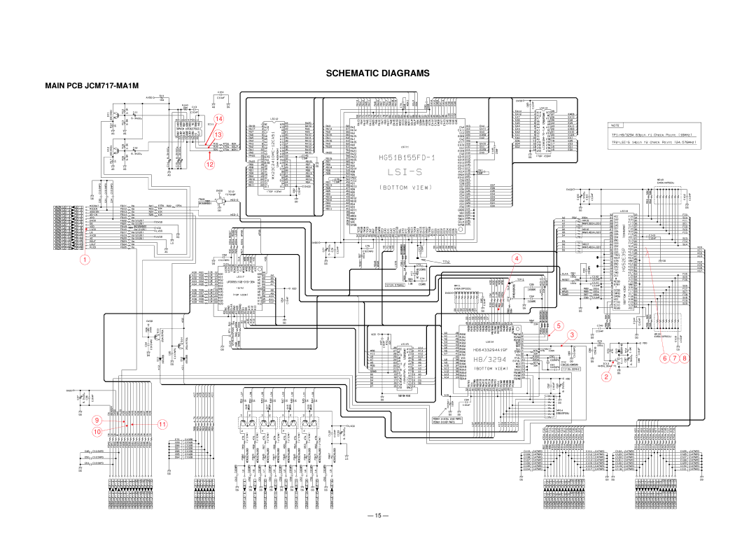 Casio WK-1500 manual Schematic Diagrams, Main PCB JCM717-MA1M 
