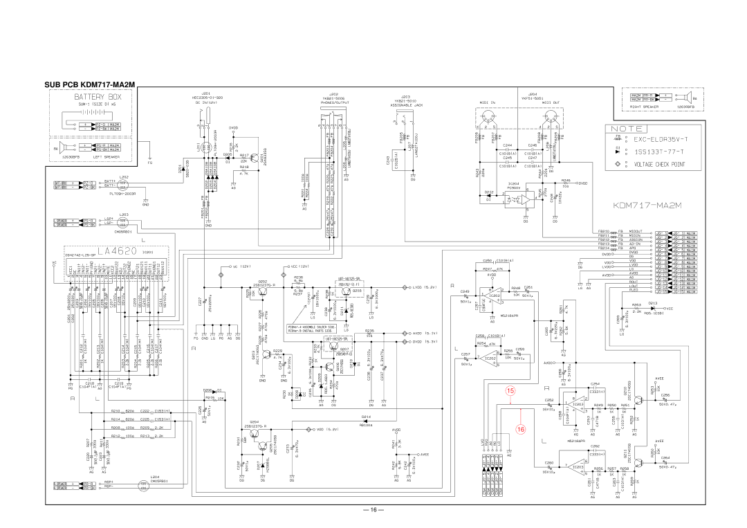 Casio WK-1500 manual SUB PCB KDM717-MA2M 