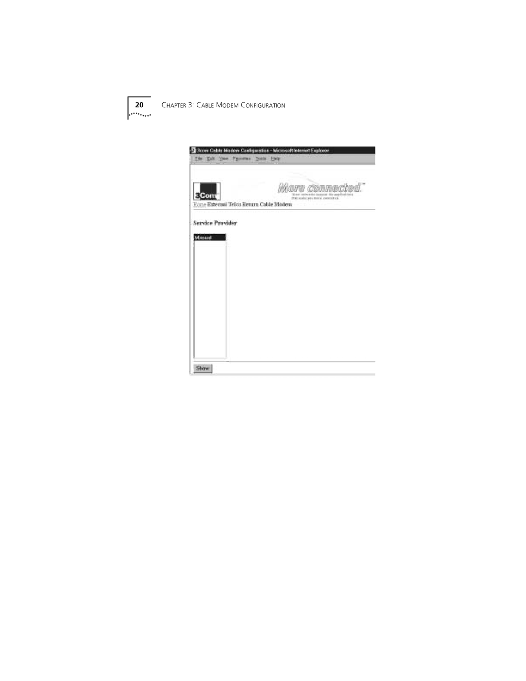 Castelle 10031161 manual Cable Modem Configuration 