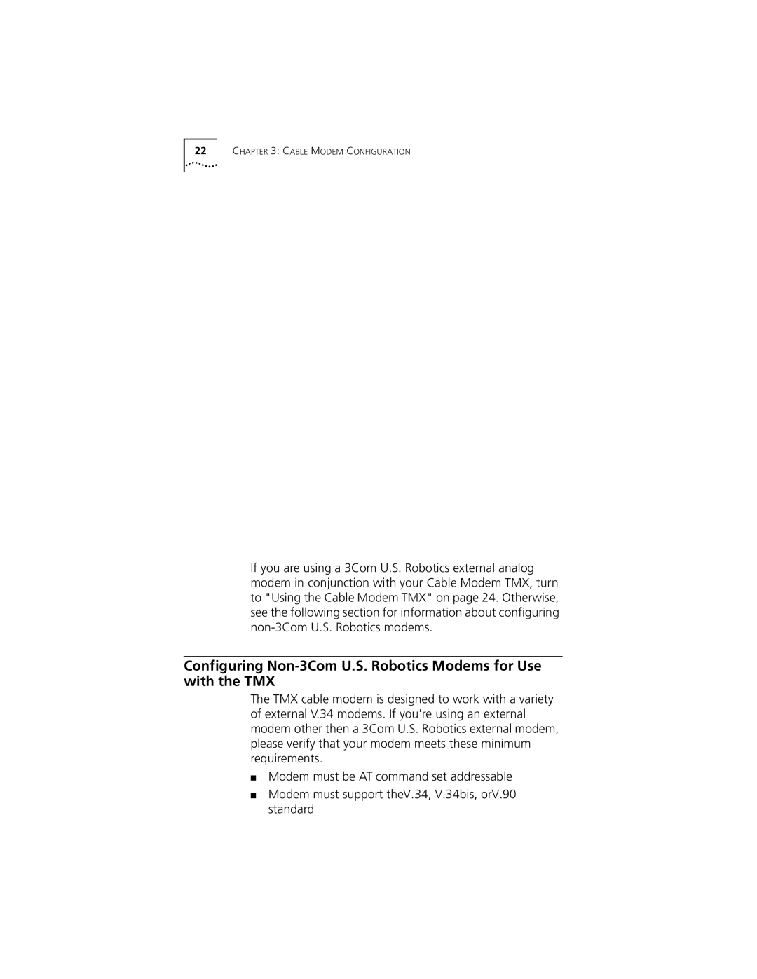 Castelle 10031161 manual Cable Modem Configuration 