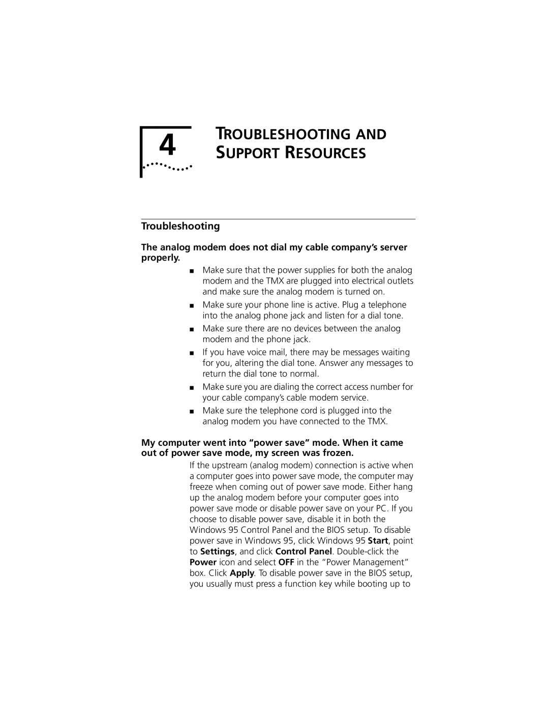 Castelle 10031161 manual Support Resources, Troubleshooting 