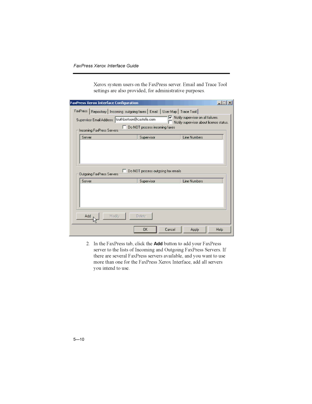 Castelle 61-1273-001 manual FaxPress Xerox Interface Guide 