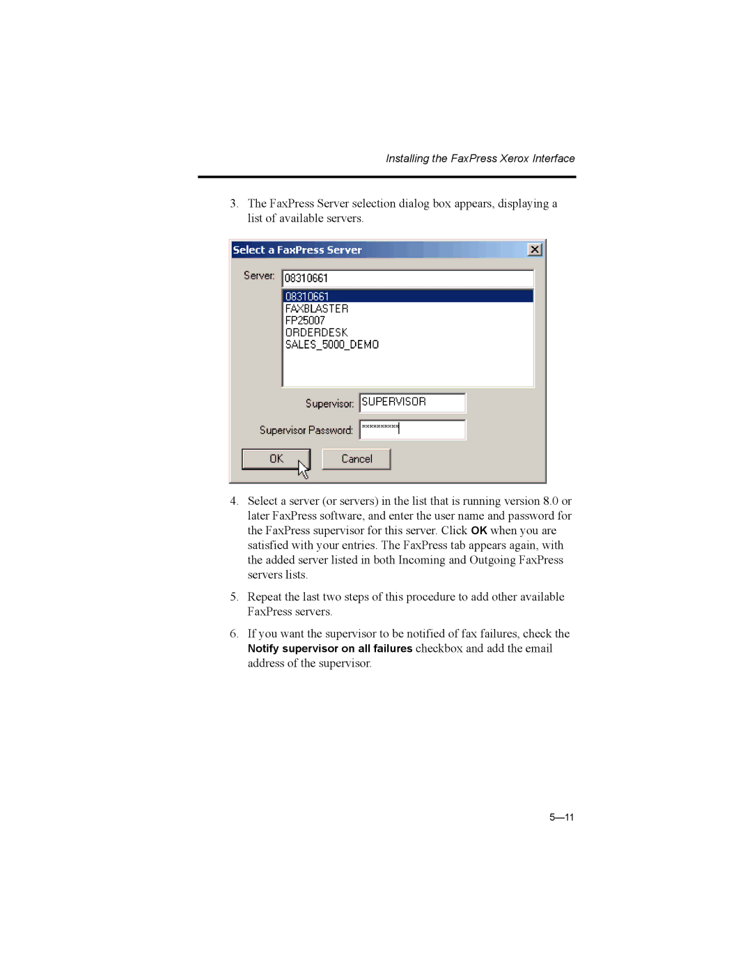 Castelle 61-1273-001 manual Installing the FaxPress Xerox Interface 