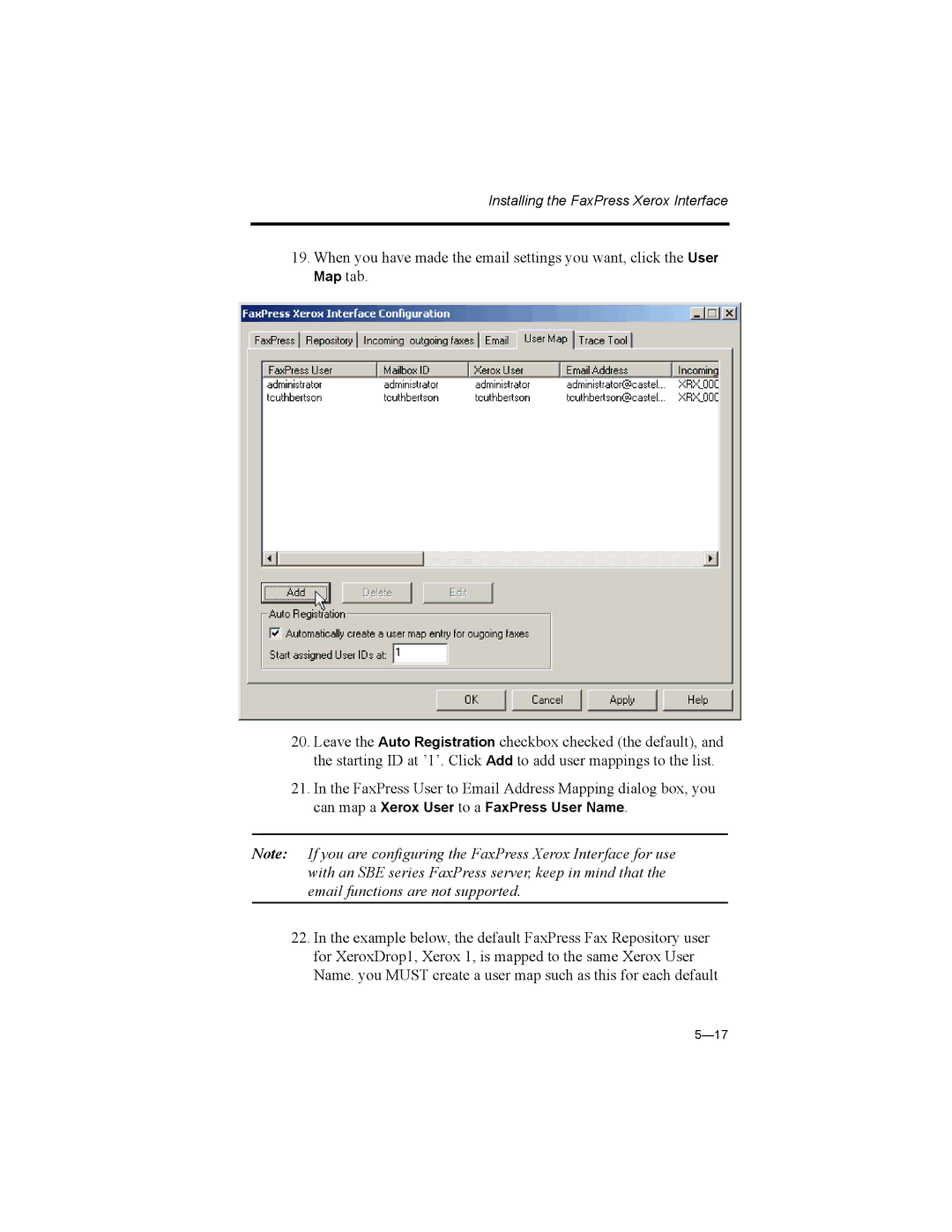 Castelle 61-1273-001 manual Installing the FaxPress Xerox Interface 