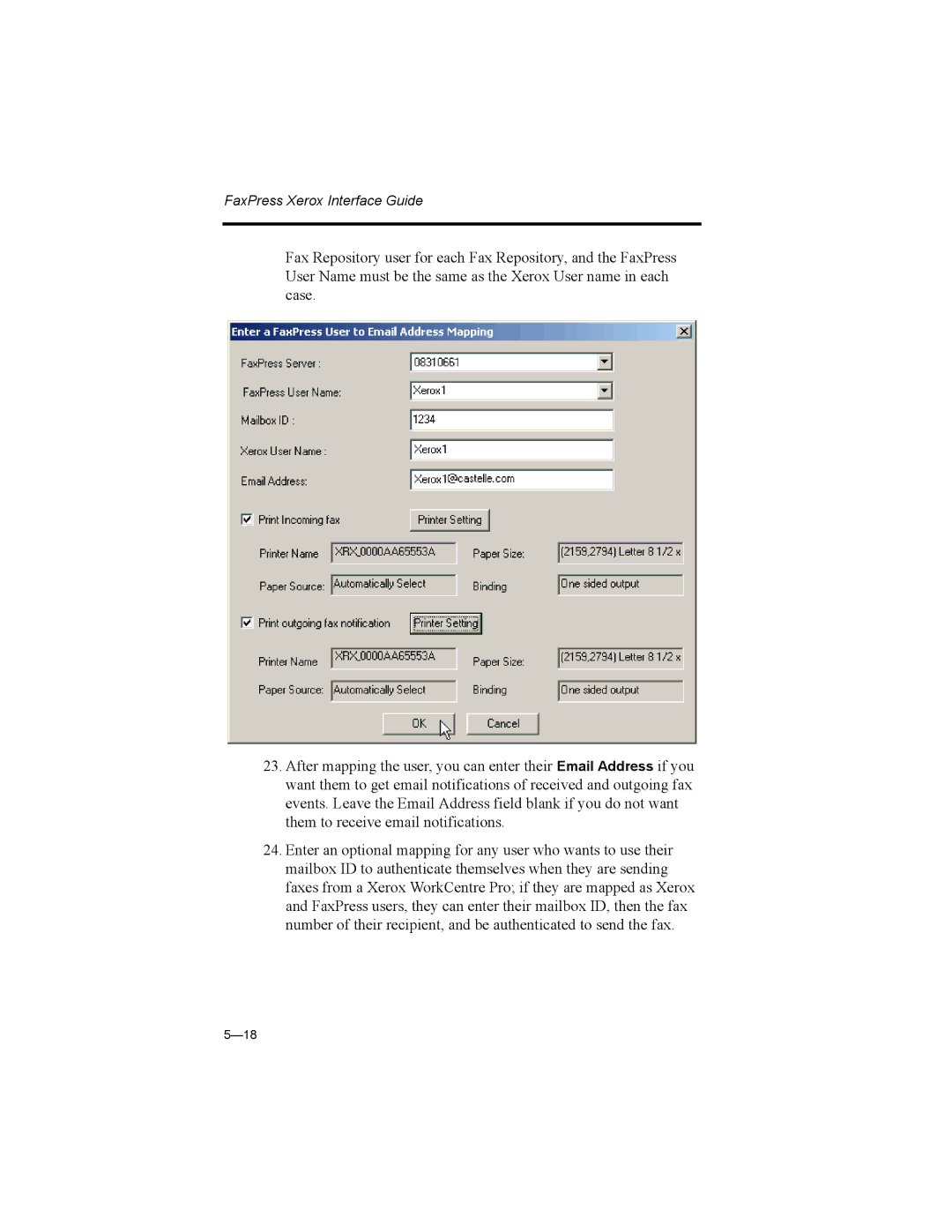 Castelle 61-1273-001 manual FaxPress Xerox Interface Guide 