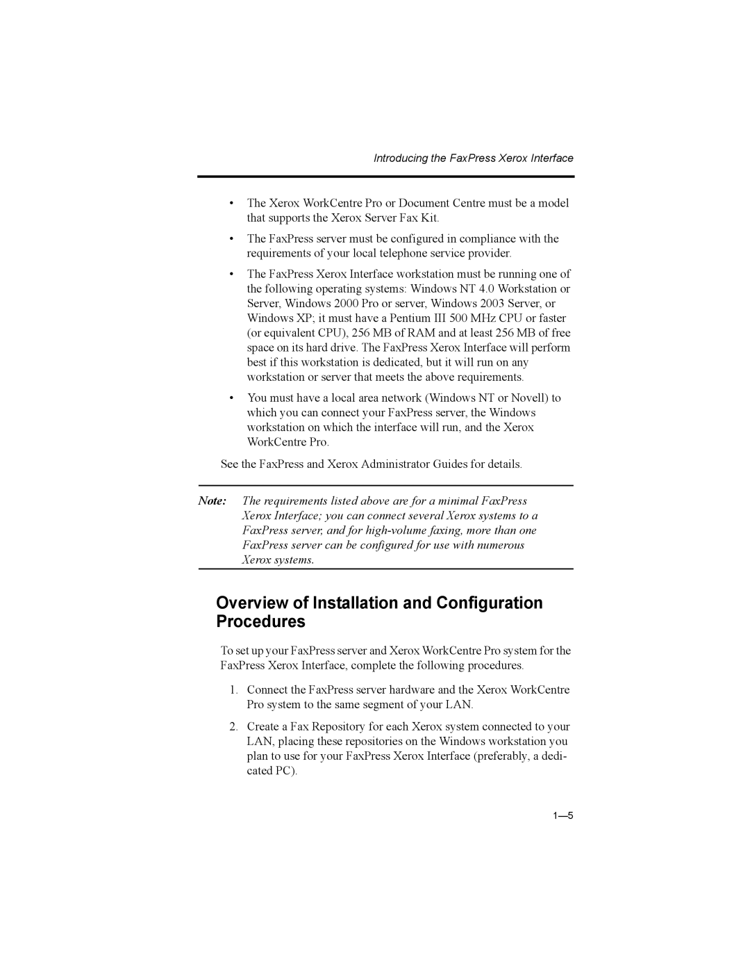 Castelle 61-1273-001 manual Overview of Installation and Configuration Procedures 