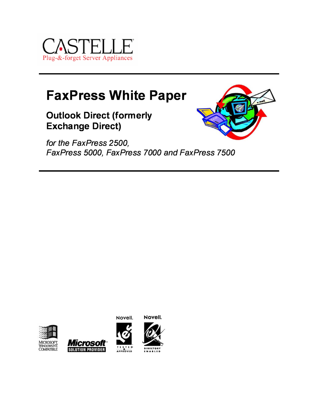 Castelle 7000, 7500, 2500, 5000 manual FaxPress White Paper, Outlook Direct formerly Exchange Direct 