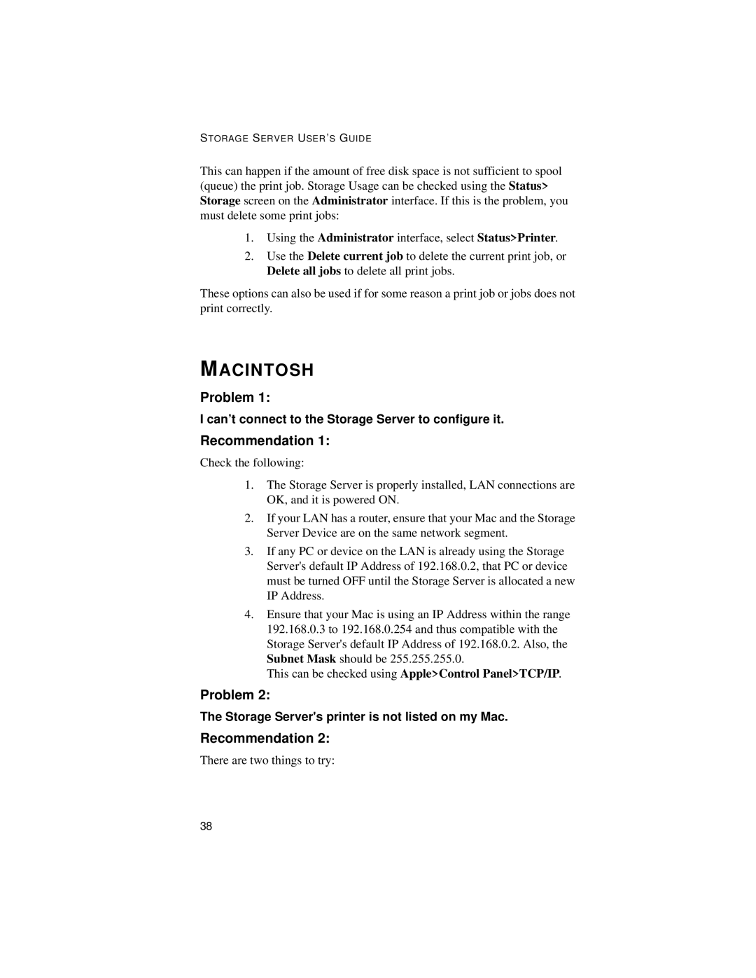 Castelle OfficeDirect Storage Server manual Can’t connect to the Storage Server to configure it 