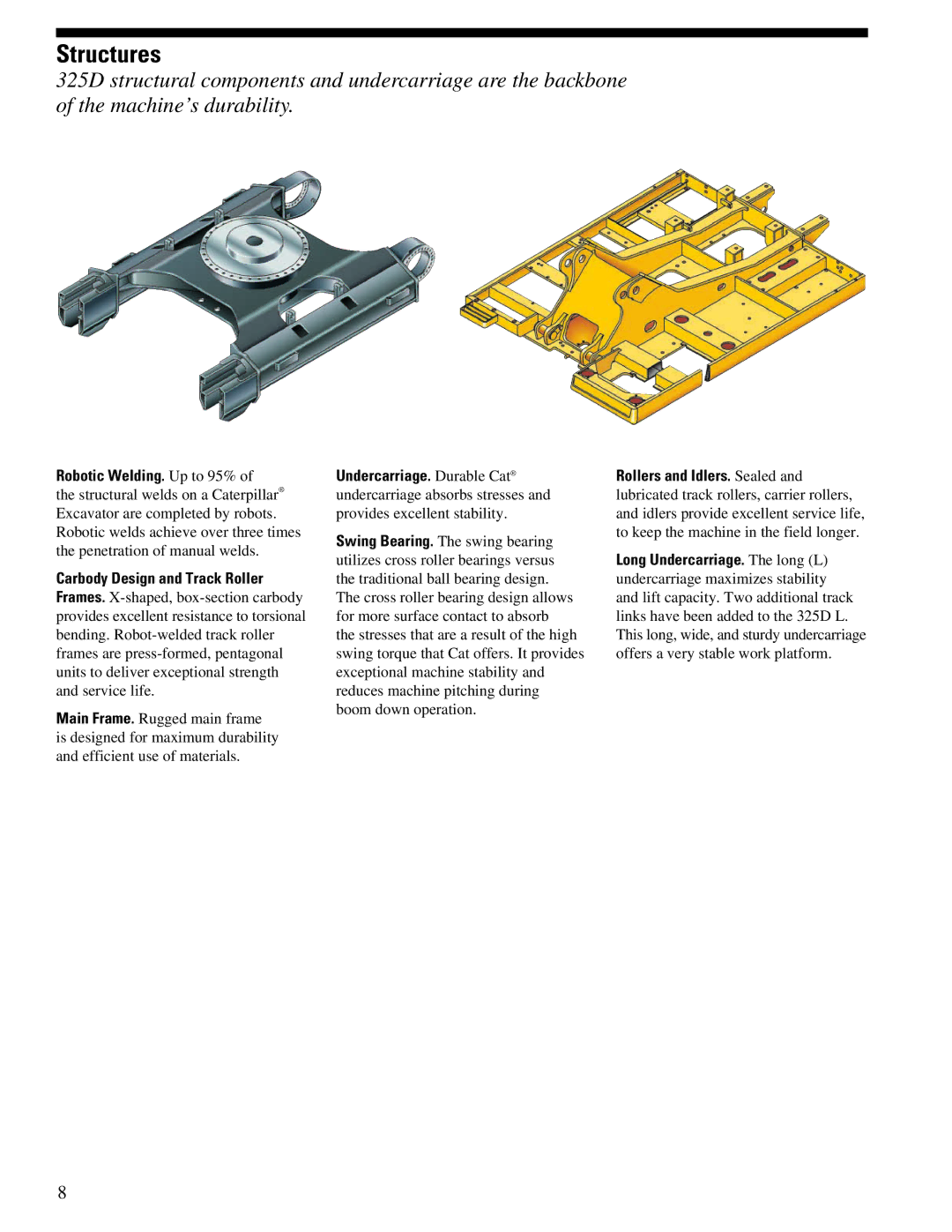 CAT 325DL manual Structures, Robotic Welding. Up to 95% 