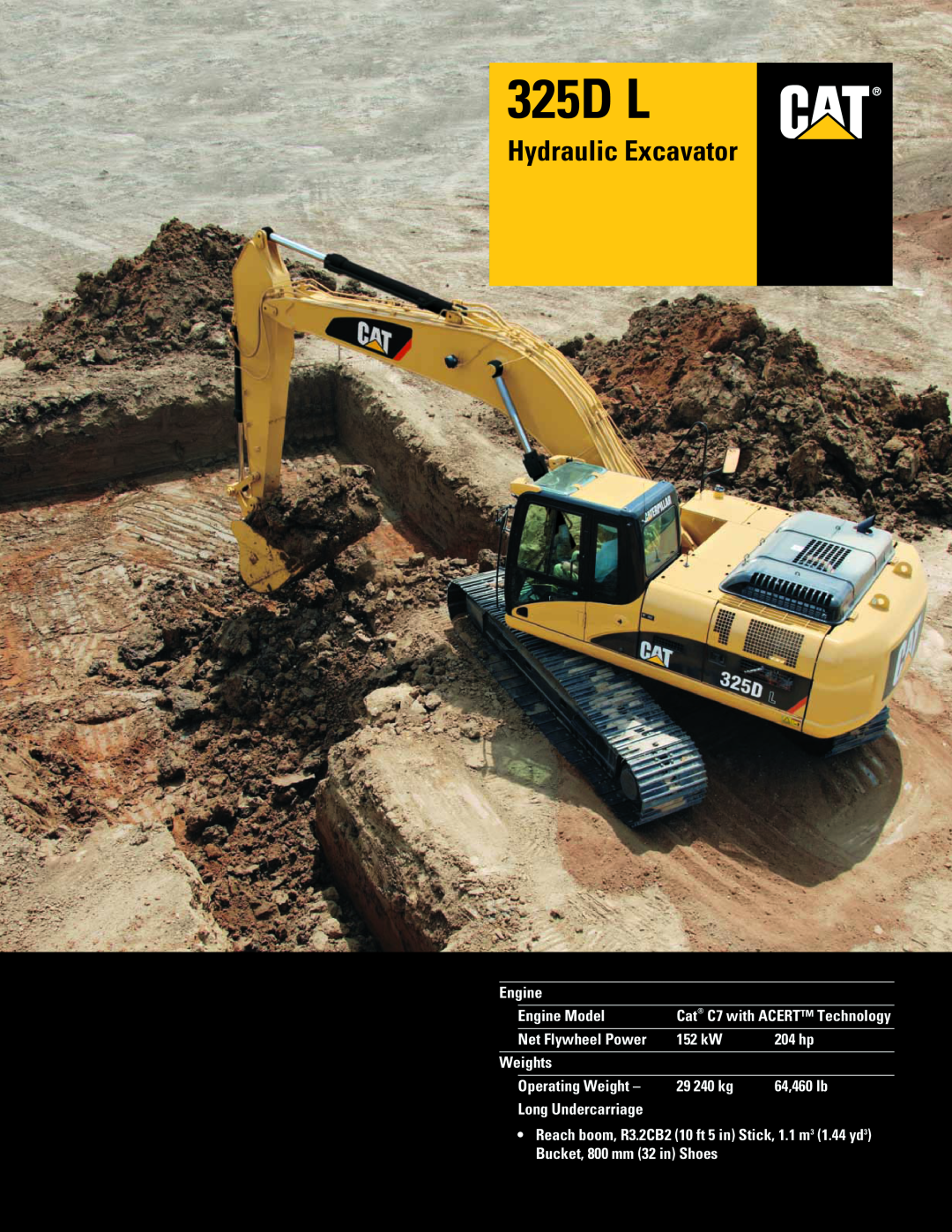 CAT 325DL manual 325D L, Hydraulic Excavator 