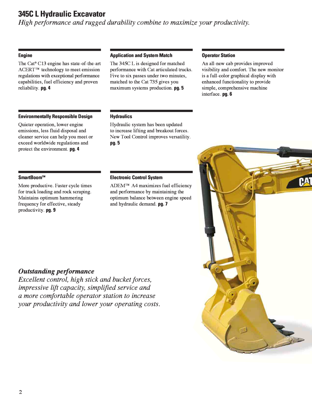 CAT manual 345C L Hydraulic Excavator, Outstanding performance 