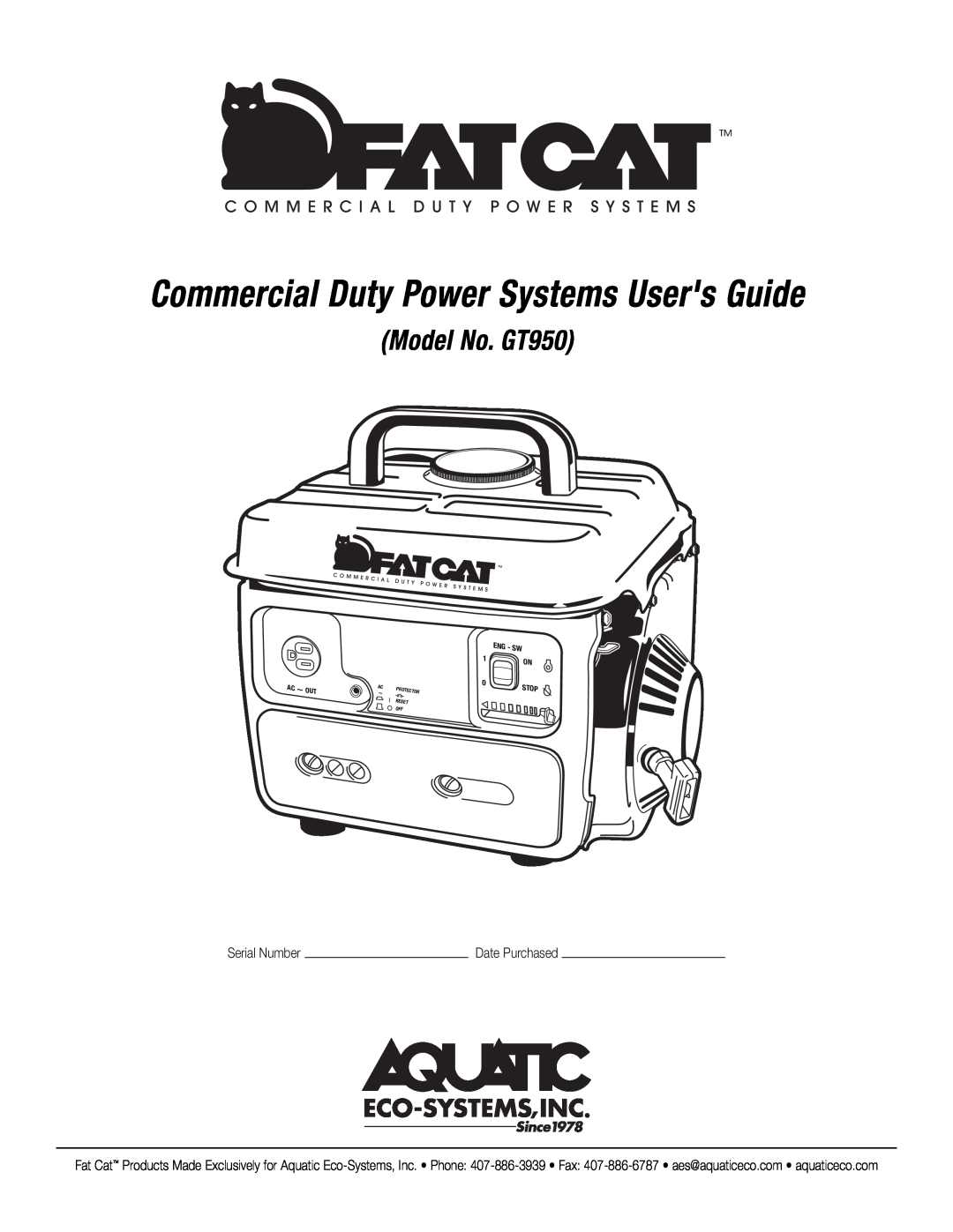 CAT manual Commercial Duty Power Systems Users Guide, Model No. GT950, Protector Reset Off, Stop, Ac ~ 
