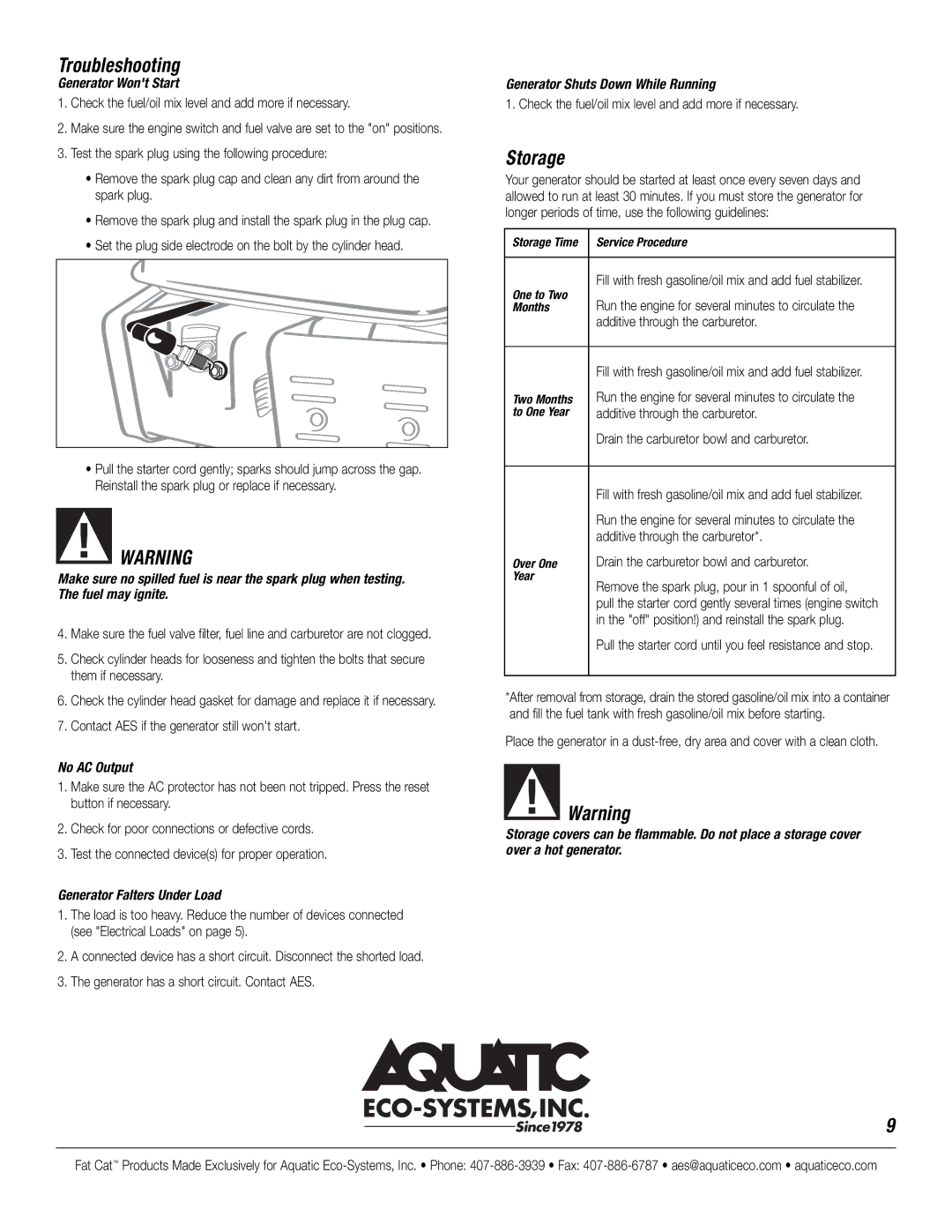 CAT GT950 manual Troubleshooting, Storage 