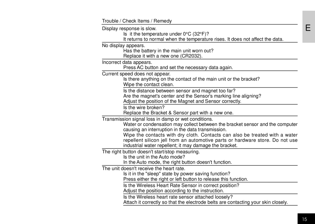 Cateye CC-HB1OO instruction manual 