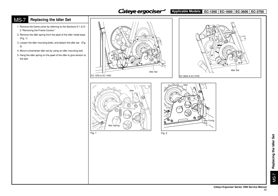 Cateye EC-3600, EC-3700 service manual MS-7Replacing the Idler Set 