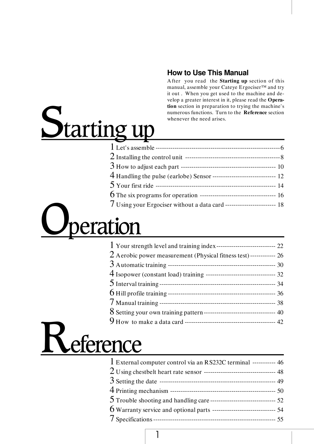 Cateye EC-37OO operating instructions How to Use This Manual 