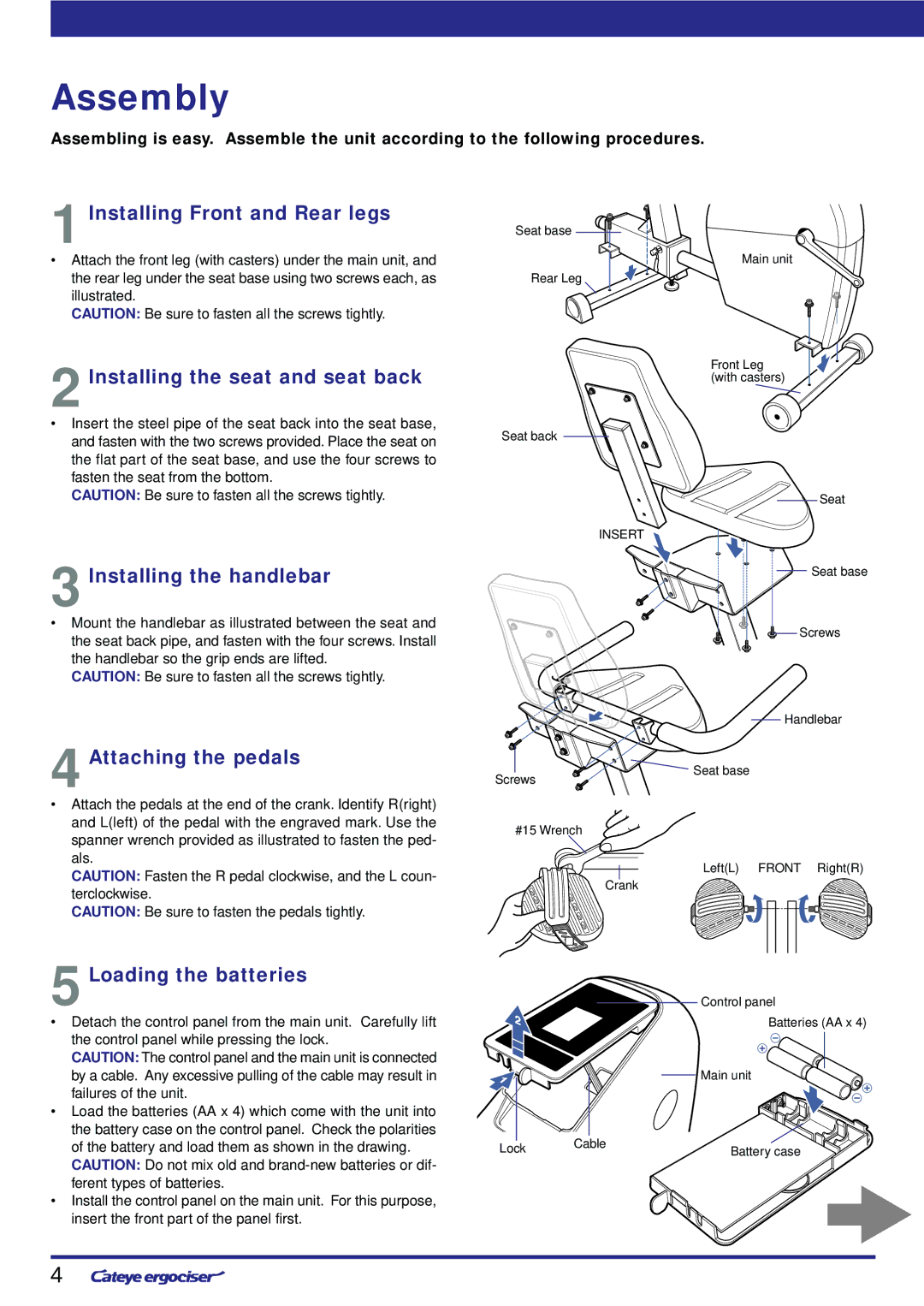 Cateye EC-8OOOU instruction manual Assembly 