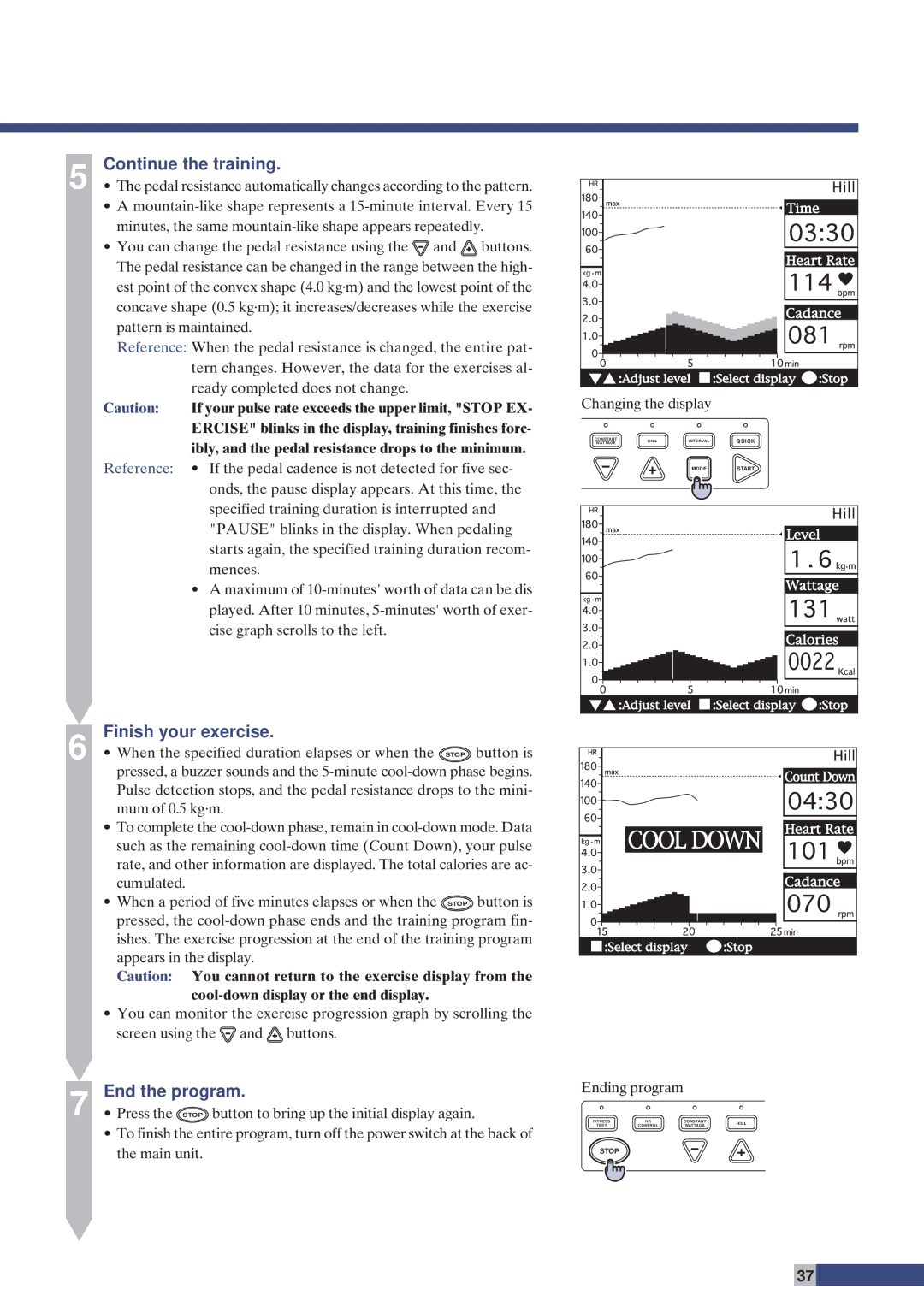 Cateye EC-C400 instruction manual Continue the training 