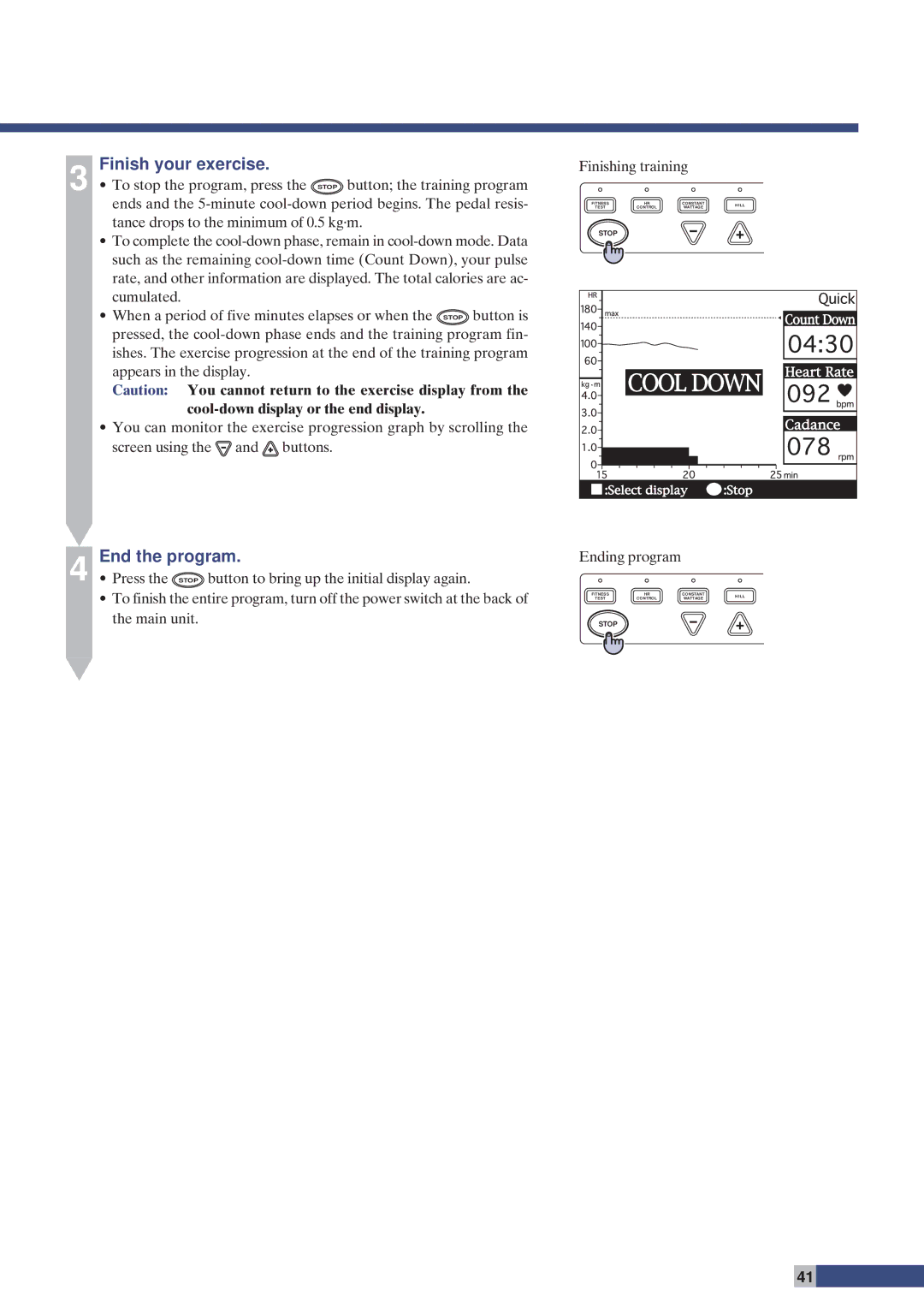 Cateye EC-C400 instruction manual Cool-down display or the end display 