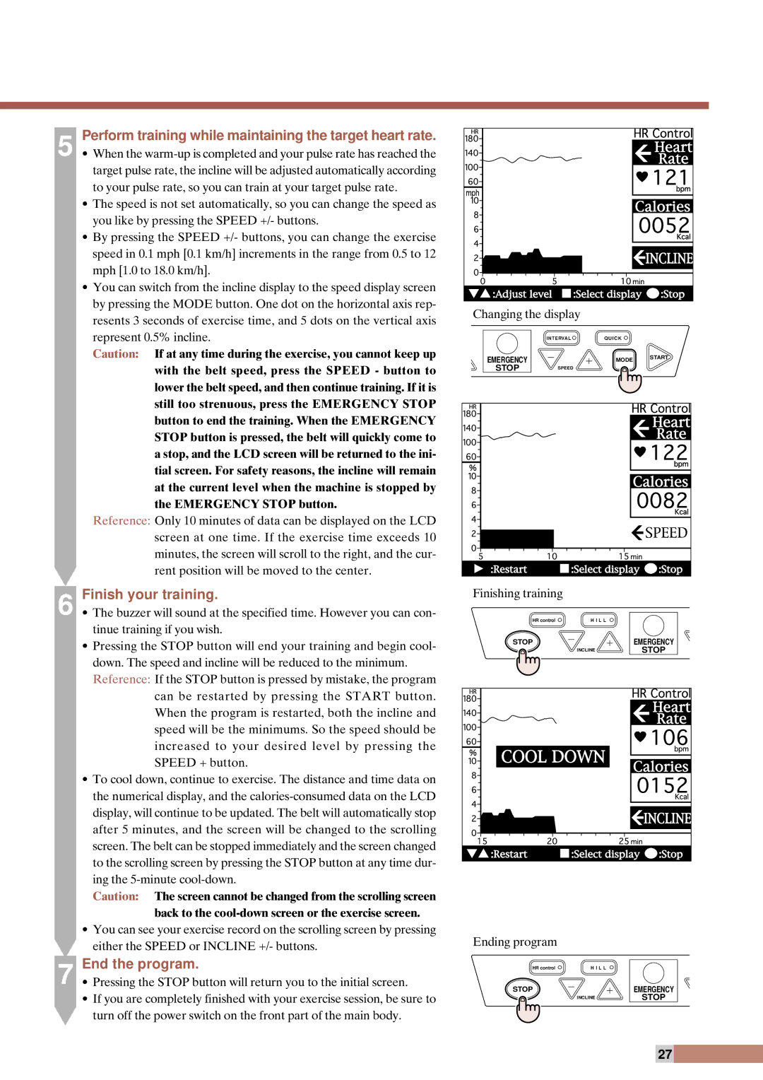 Cateye EC-T220 instruction manual Finish your training, End the program 