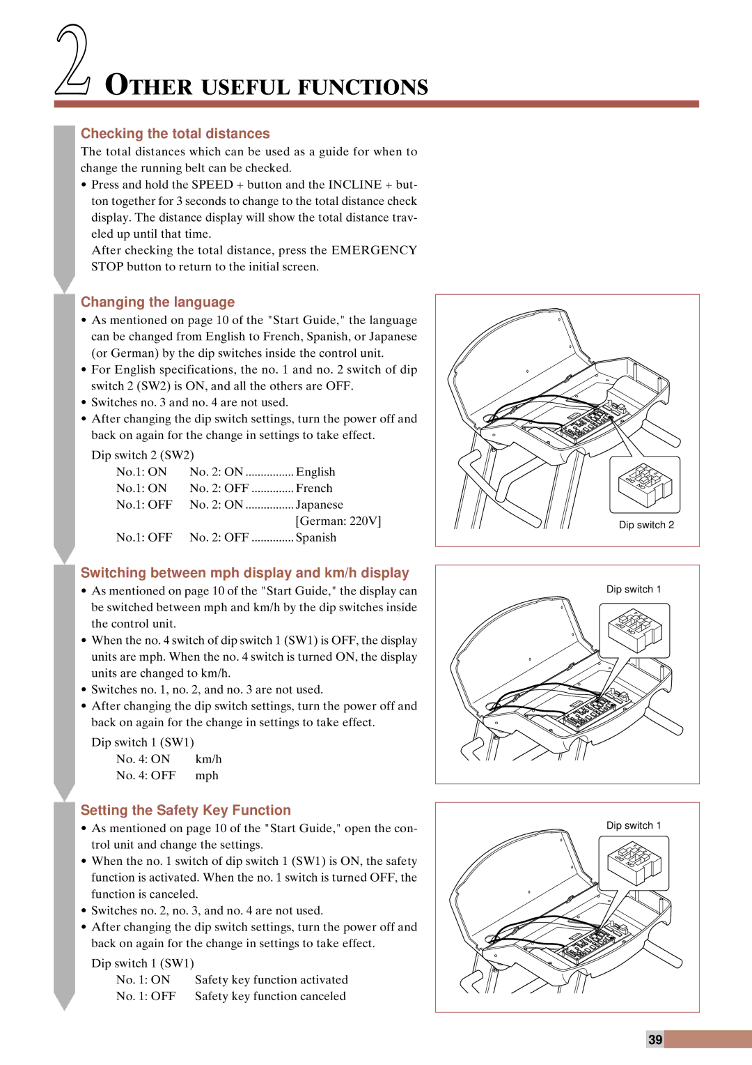 Cateye EC-T220 instruction manual Other Useful Functions, Checking the total distances, Changing the language 