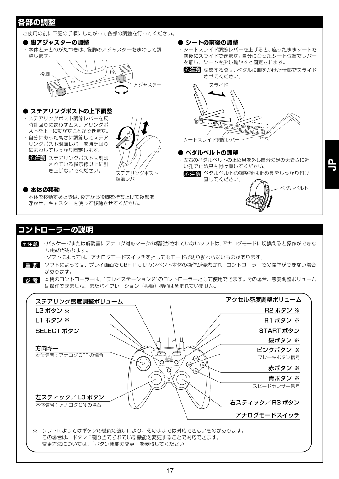 Cateye GB-300R operation manual 各部の調整, コントローラーの説明 