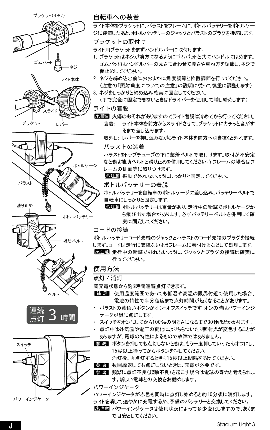 Cateye HL-MH310 manual 使用方法 