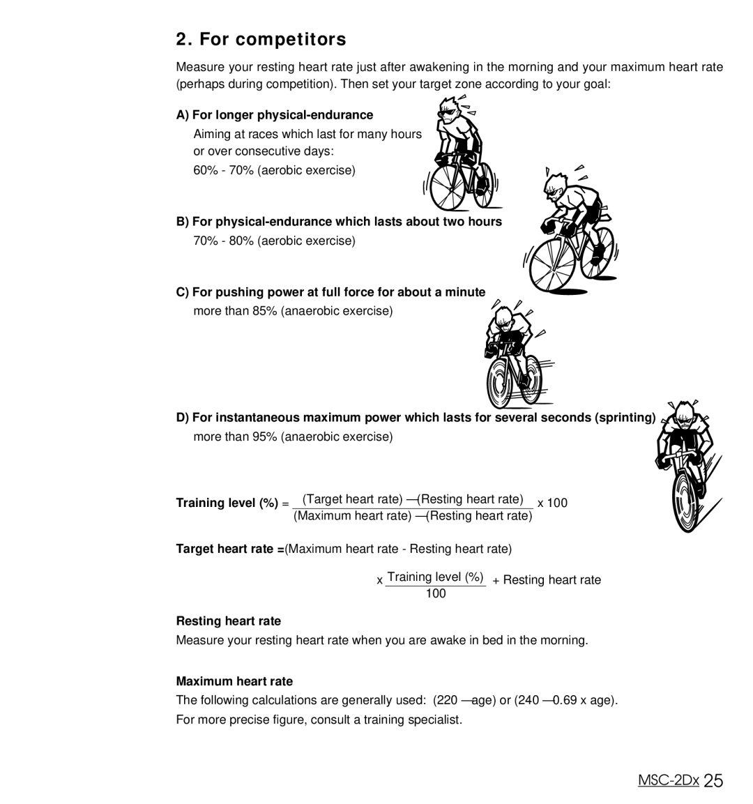 Cateye MSC-2Dx user manual For competitors 