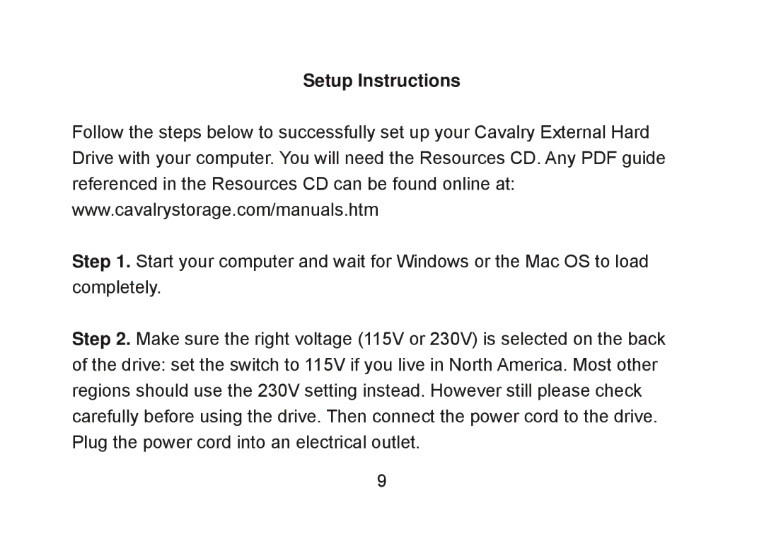 Cavalry Storage CADA-SA8 user manual Setup Instructions 