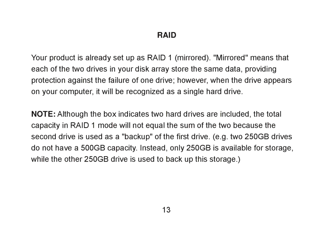 Cavalry Storage CADT-U32A user manual Raid 