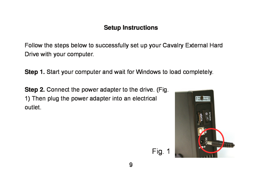 Cavalry Storage CAXM user manual Setup Instructions, Start your computer and wait for Windows to load completely 
