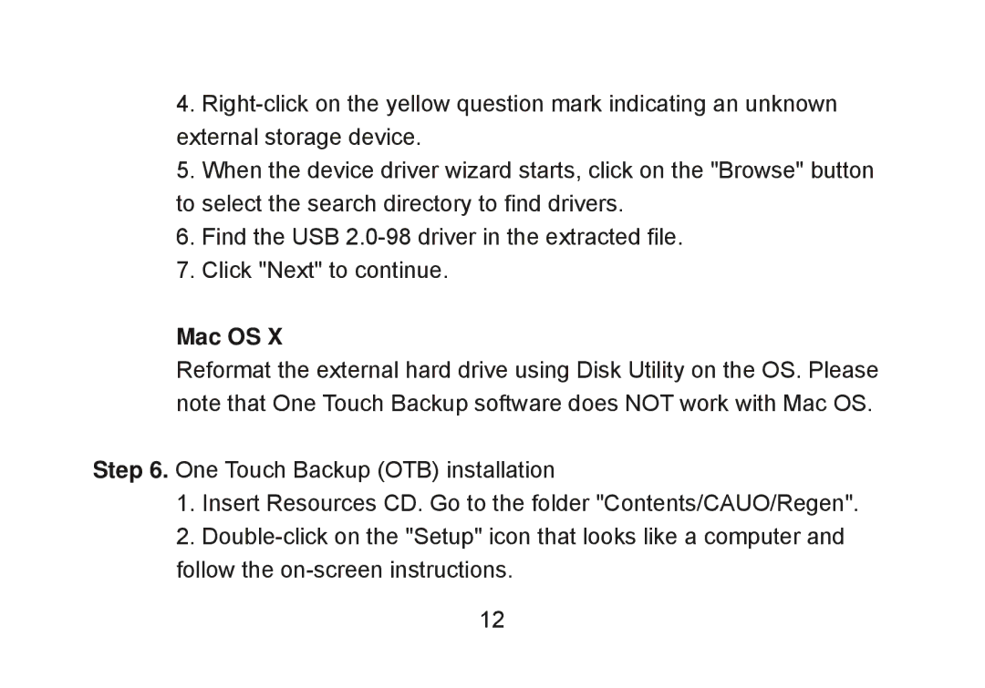 Cavalry Storage Computer Drive user manual Mac OS 