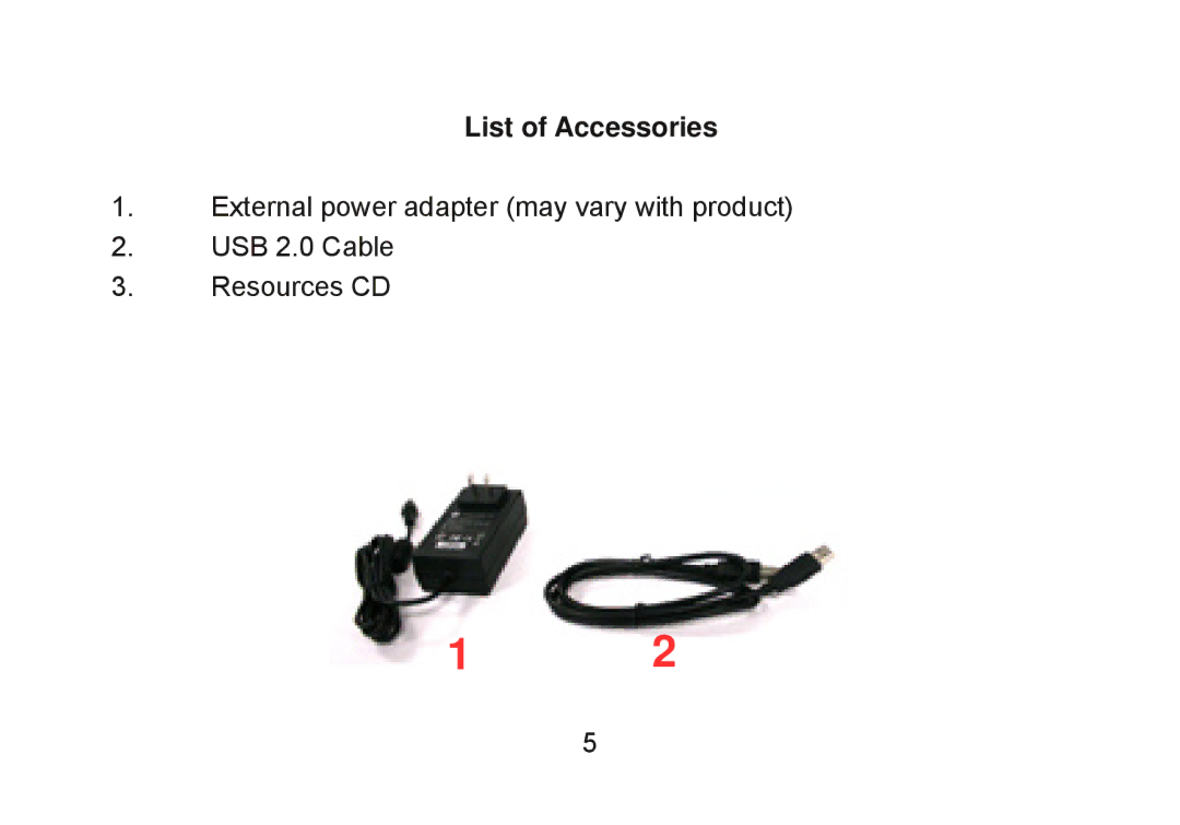 Cavalry Storage Computer Drive user manual List of Accessories 